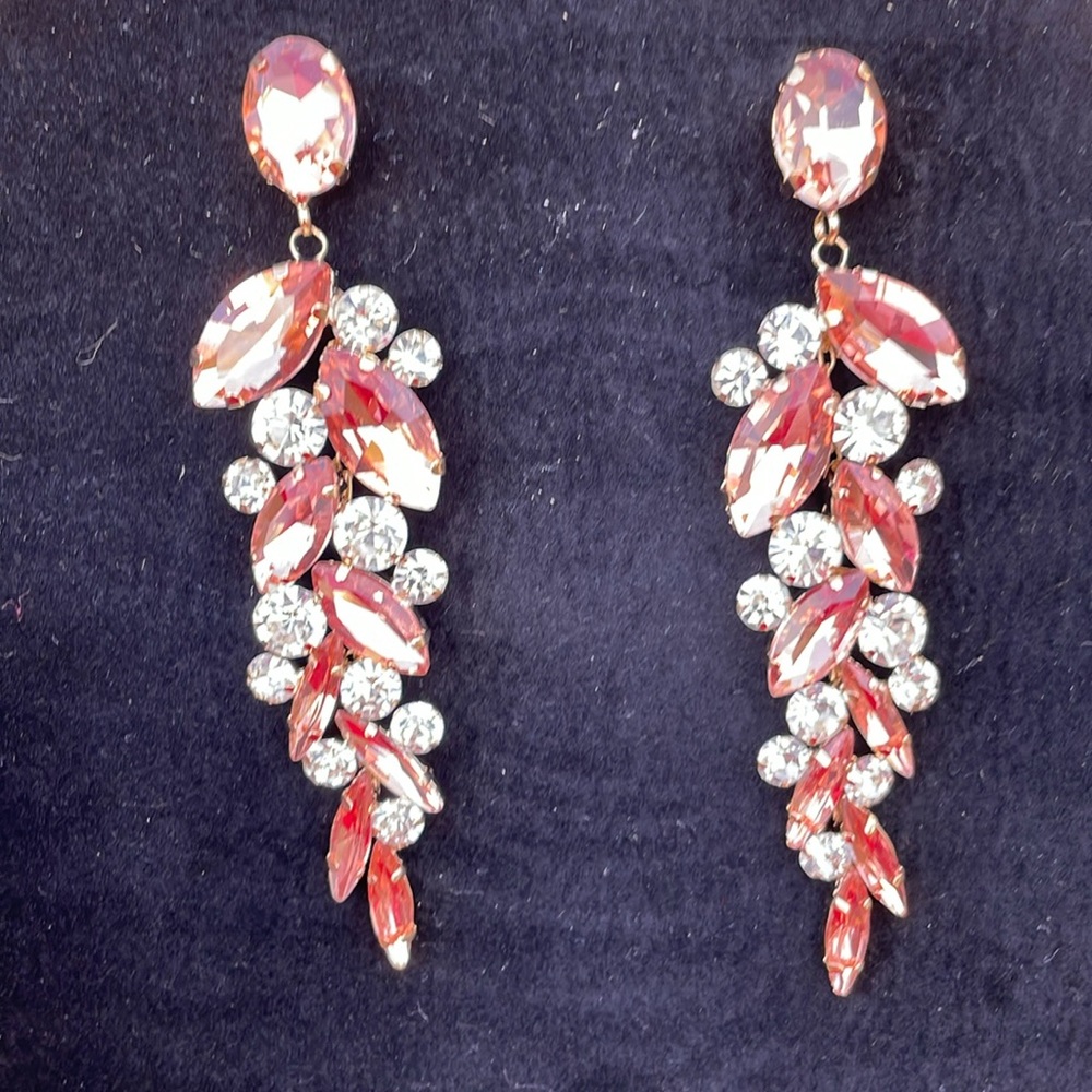 Elegant Champagne / CZ Dangle Earrings
